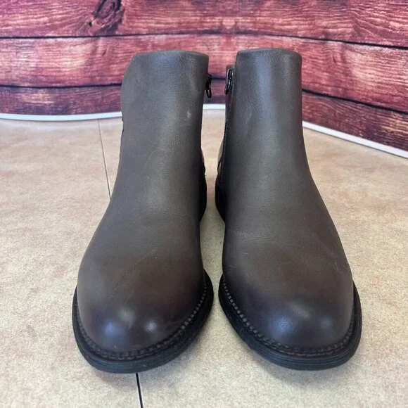 Franco Sarto Hyla Leather Grey Ankle Booties - Picture 3 of 14